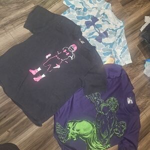 Under Armour Black Marvel Purple Camo Blue Kids Tees with Graphic Designs YXL